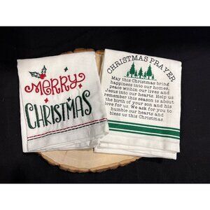 Robert Stanley Home Collection Christmas Kitchen Towels - Set Of 2 Embroidered